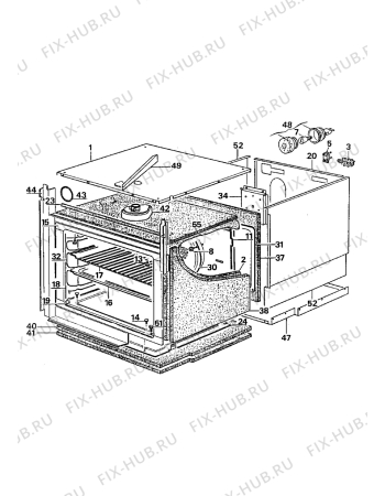 Взрыв-схема плиты (духовки) Electrolux CO1065S1 - Схема узла Internal panels